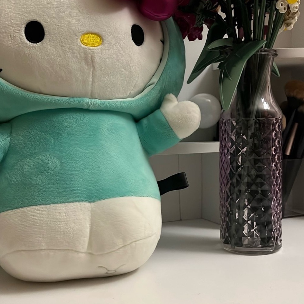 Hello Kitty Plush in Teal and White